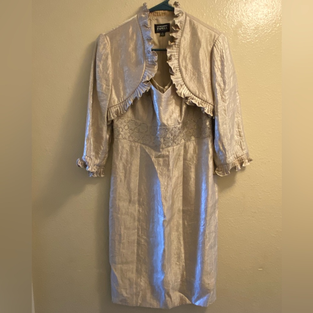 Women 2pcs adrianna papell midi dress size 6P (A99)